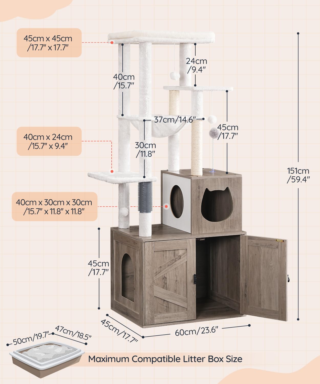 hoobro-pet-furniture-arbre-chat-greige-liti-re-sisal image 3