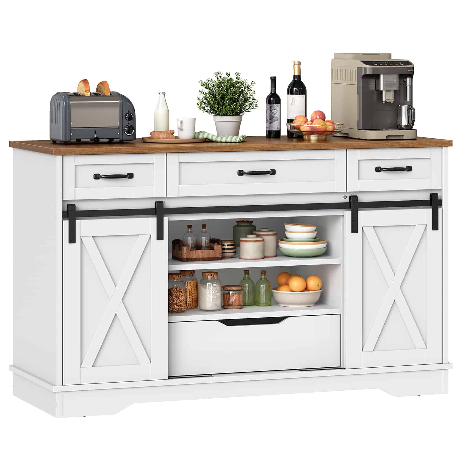 hoobro-dining-room-furniture-buffet-blanc-140-cm-bar-caf image 1