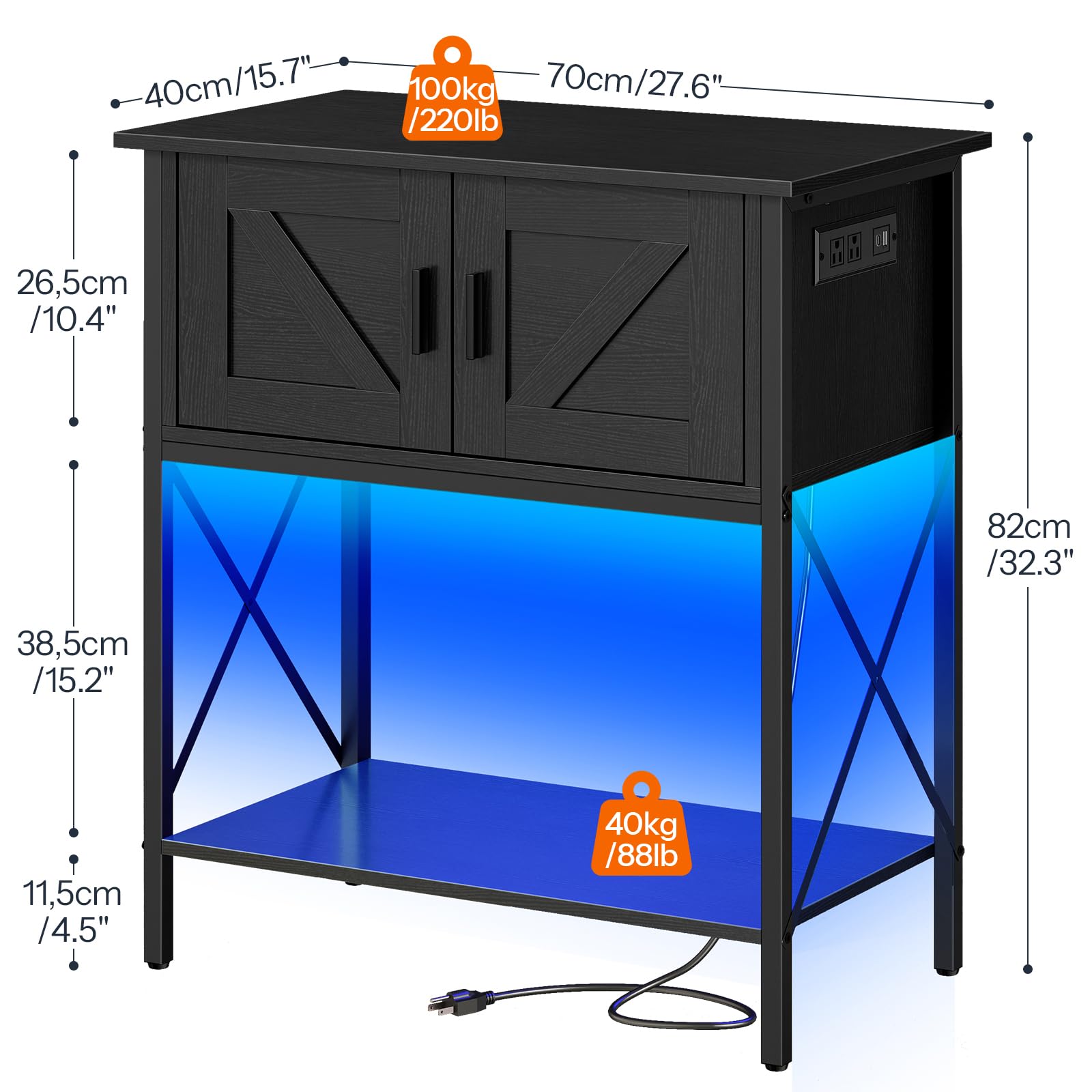 hoobro-fish-tank-stands-meuble-aquarium-20-gallons-led-noir image 3