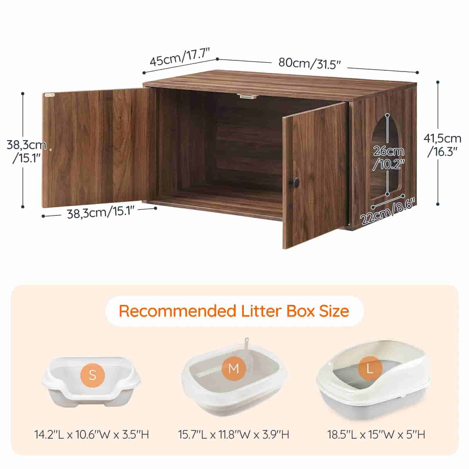 hoobro-meuble-liti-re-chat-bois-marron-banc-cach image 4