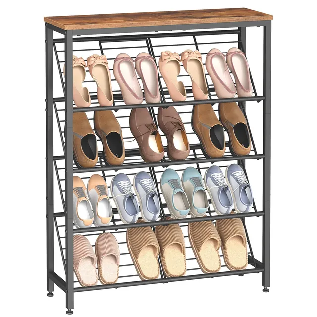hoobro-shoe-racks-meuble-chaussures-marron-5-niveaux image 1