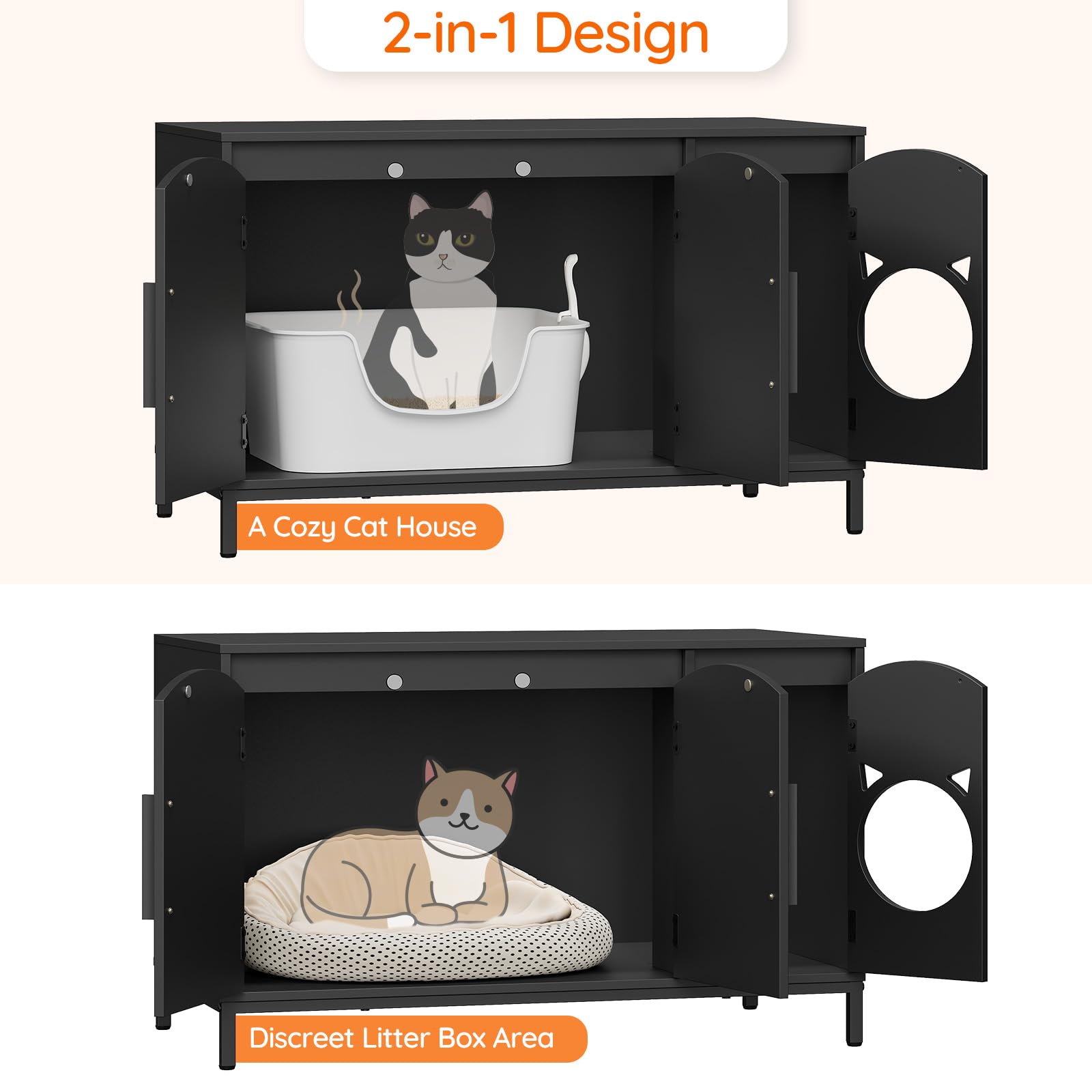 hoobro-pet-furniture-meuble-liti-re-chat-bois-noir-cach image 6