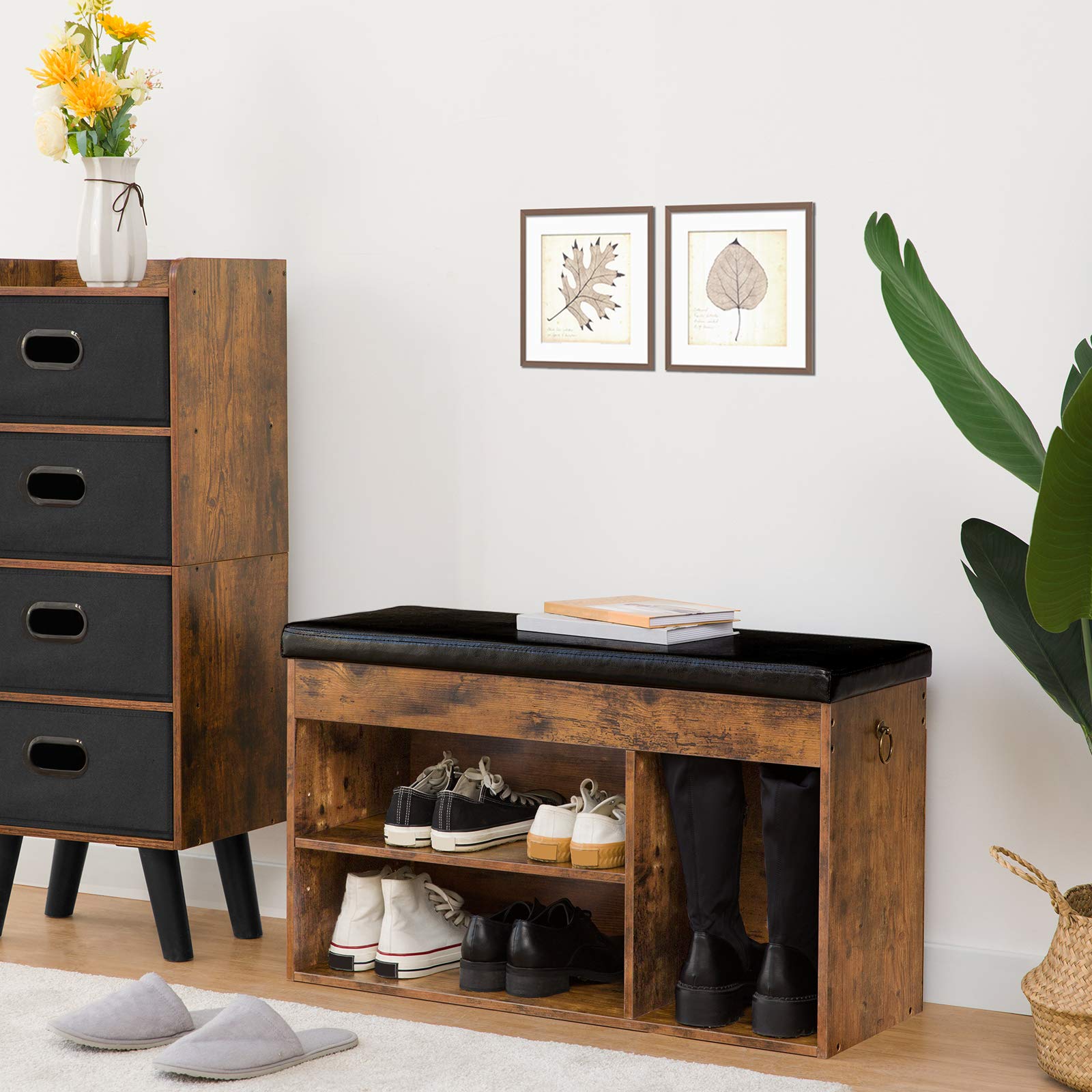 hoobro-shoe-racks-banc-chaussures-marron-rembourr image 6
