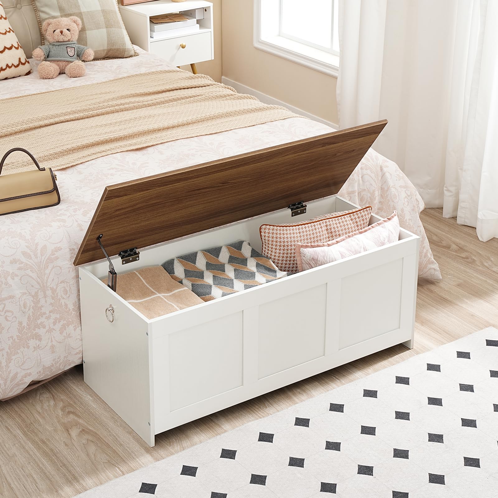 hoobro-storage-benches-coffre-bois-blanc-99-cm image 5