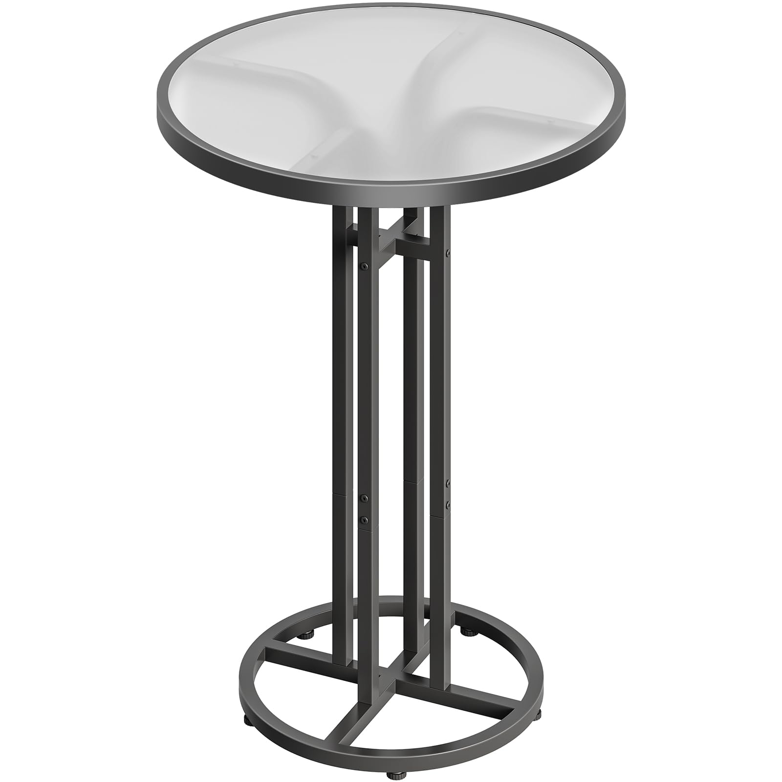 hoobro-table-de-bar-ronde-verre-d-poli-noire-60-cm image 3