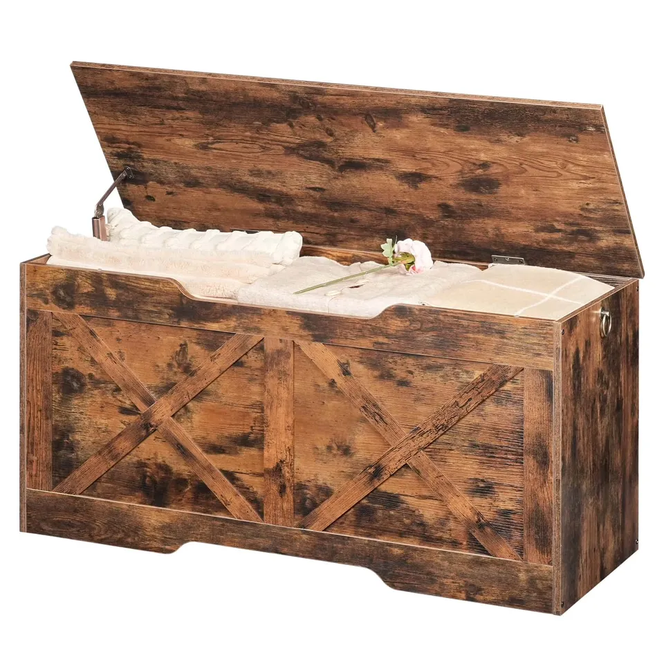 hoobro-banc-coffre-100-cm-marron-coffre-de-rangement image 1
