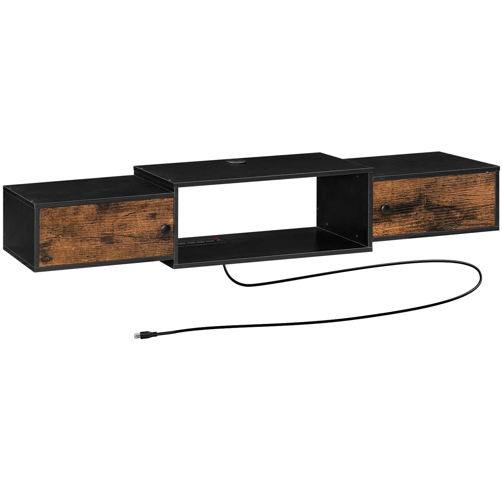 hoobro-bf11ds01-meuble-tv-mural-55-pouces-marron image 1