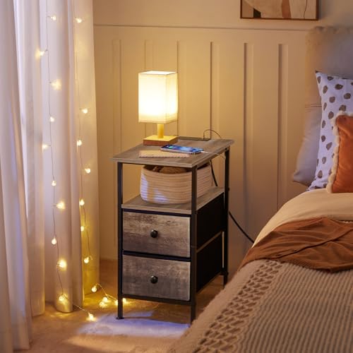 hoobro-side-tables-table-d-appoint-greige-tiroir-usb image 8