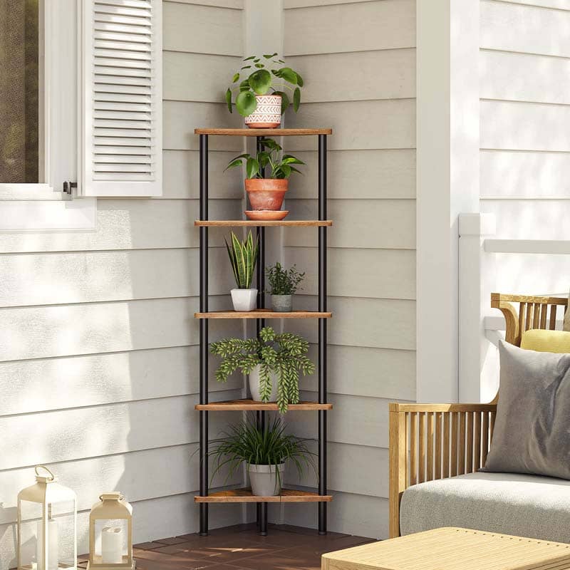 hoobro-bookshelves-5-tier-tag-re-angle-marron image 5