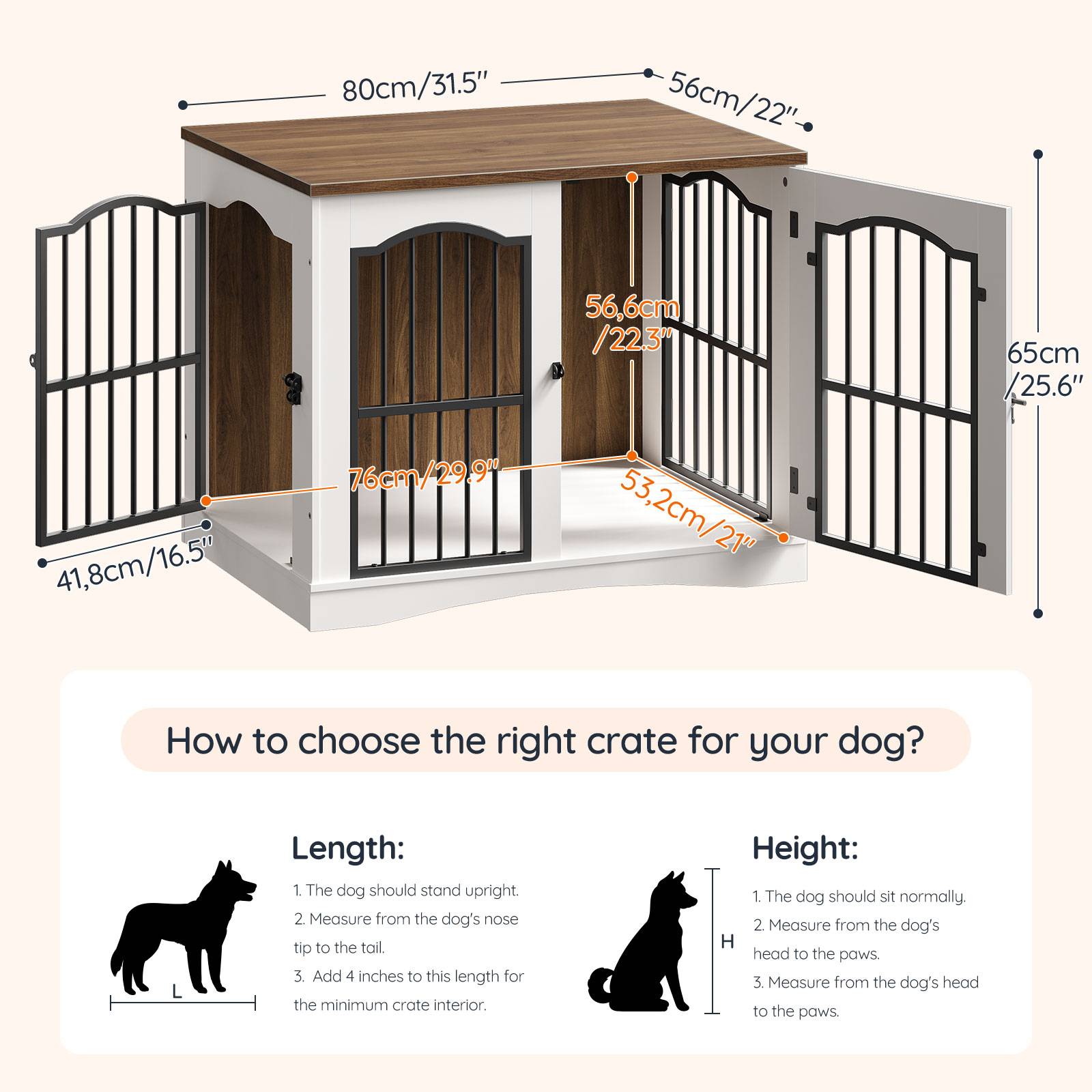 hoobro-cage-chien-meuble-bois-blanc-2-en-1-s-parable image 4
