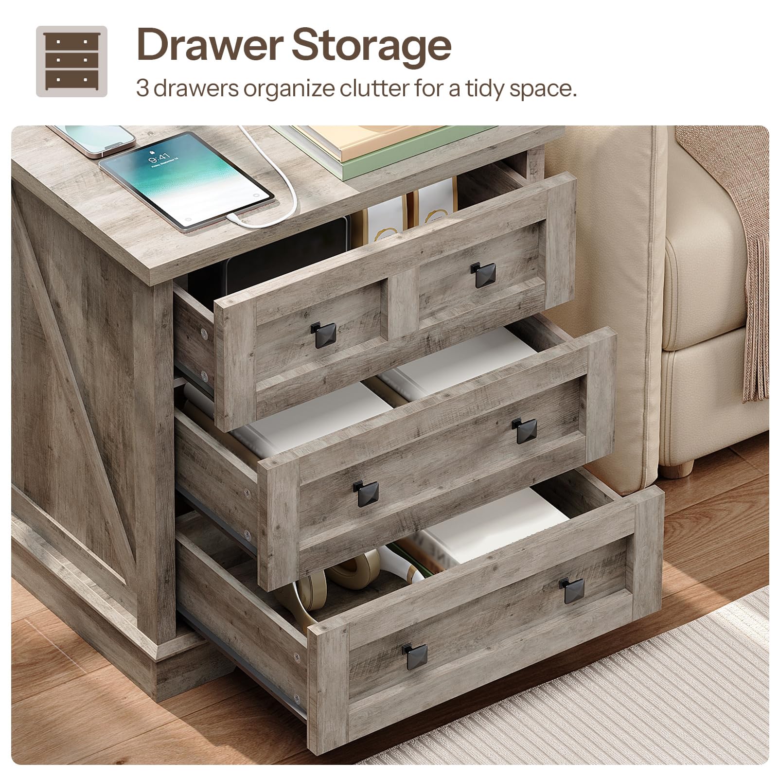 hoobro-nightstands-table-de-chevet-greige-3-tiroirs-prises image 6
