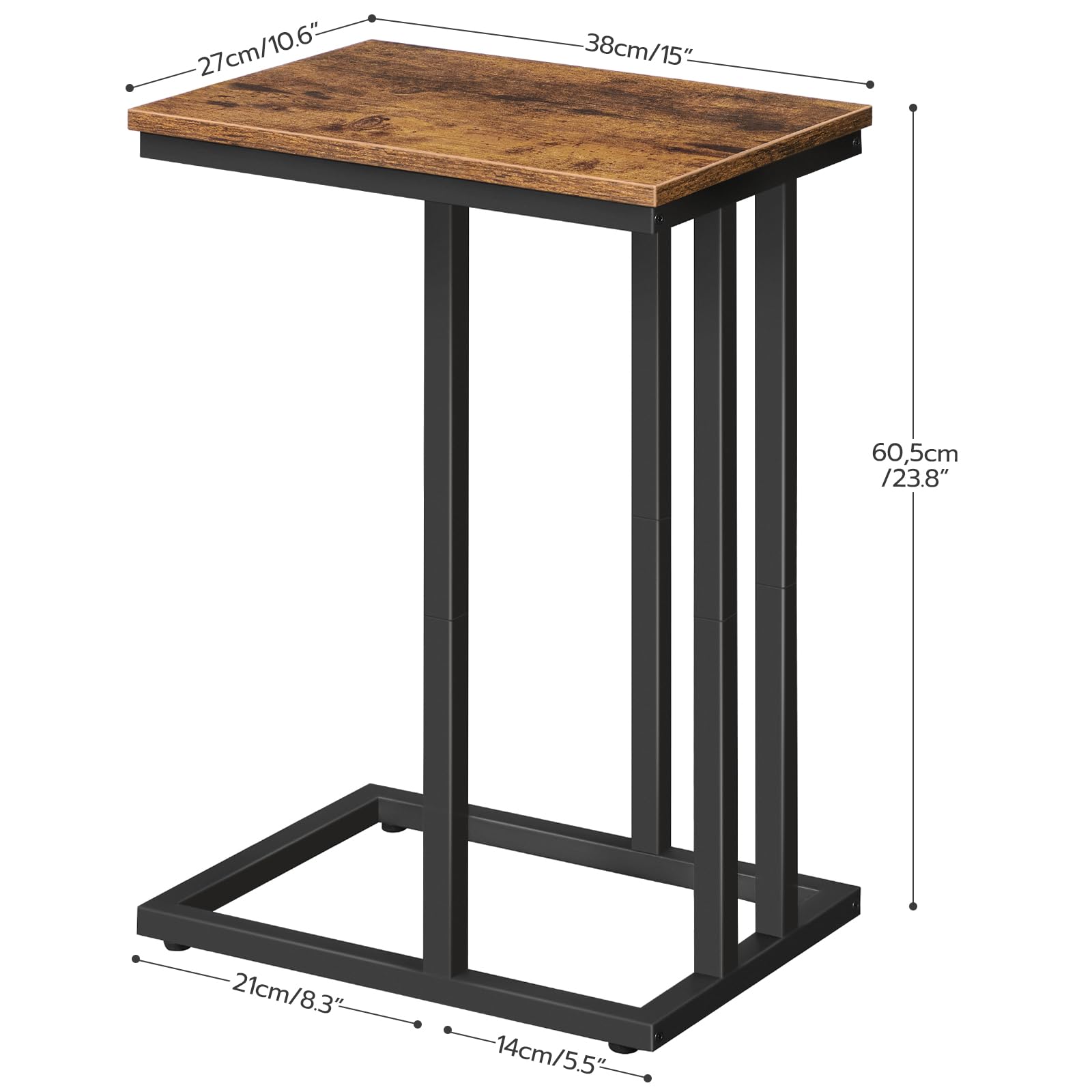 hoobro-side-tables-lot-2-tables-d-appoint-en-c-marron image 4
