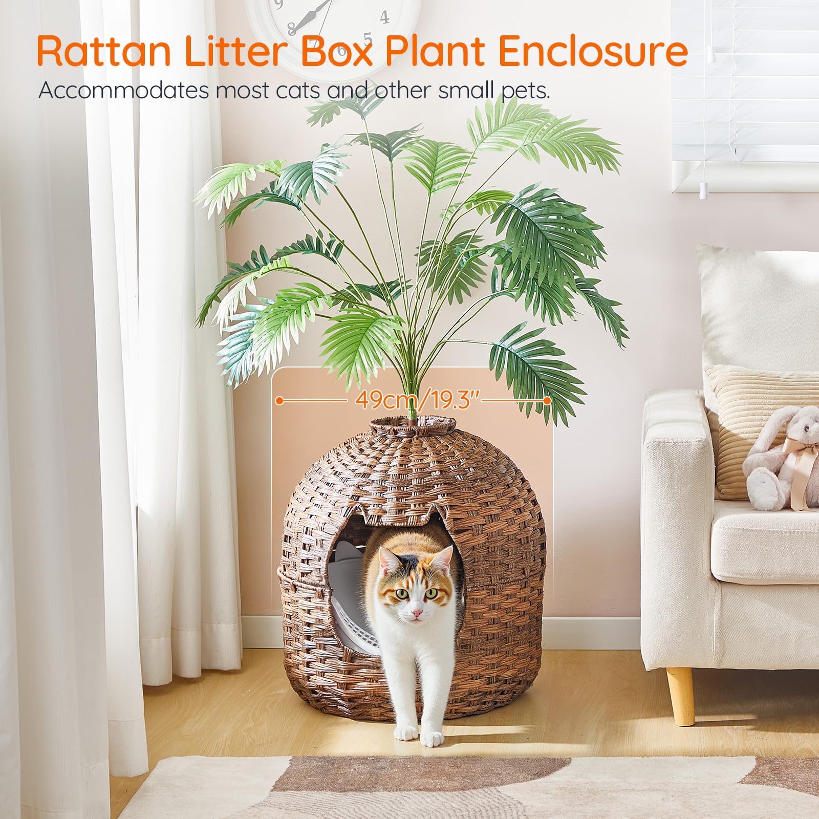 hoobro-pet-furniture-meuble-liti-re-chat-marron-rotin-plante image 5