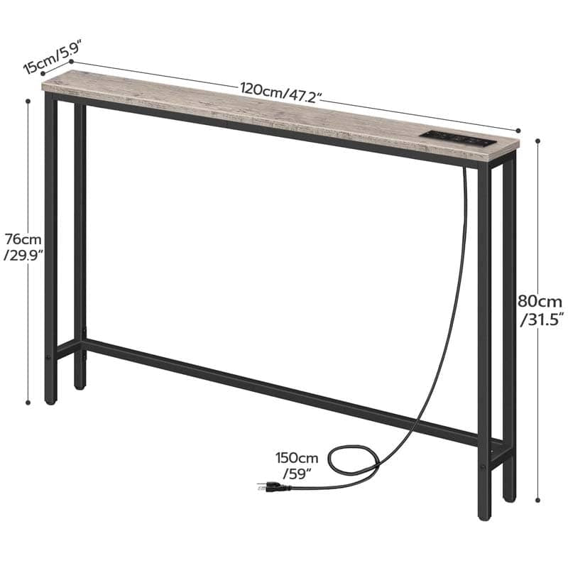 hoobro-console-table-console-troite-greige-120-cm-avec-prises image 3