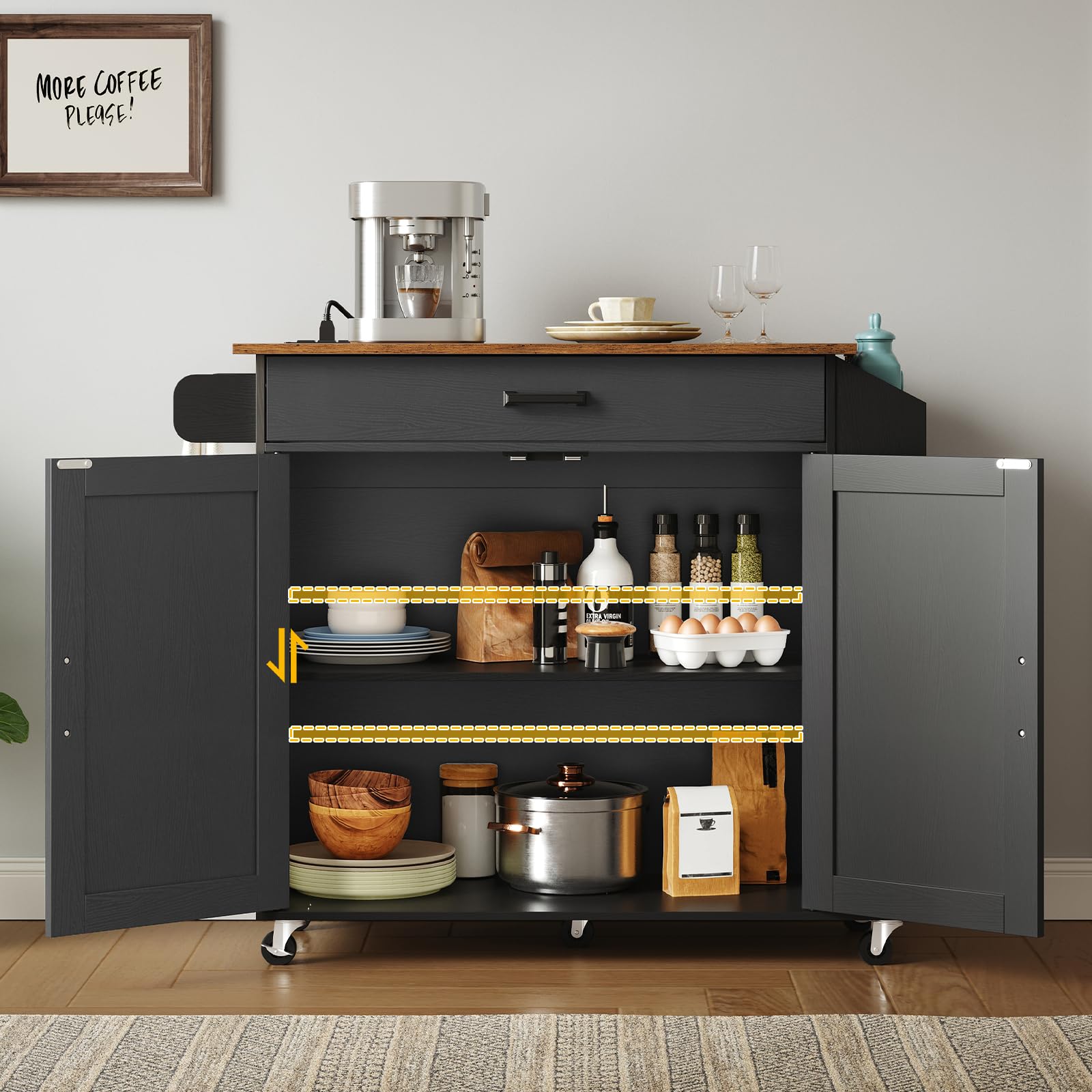 hoobro-kitchen-furniture-lot-cuisine-plan-rabattable-noir image 4