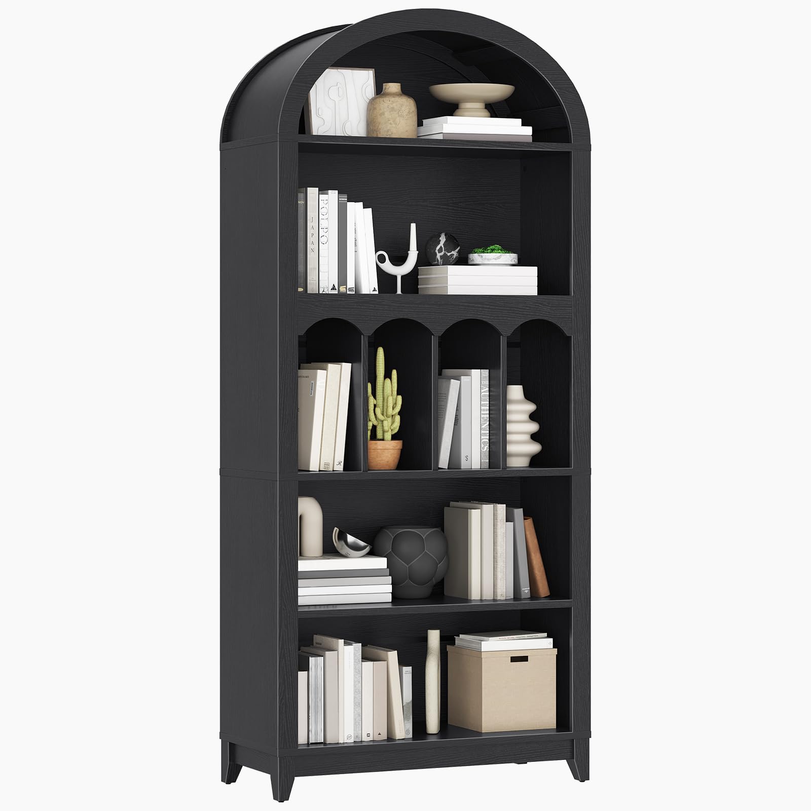 hoobro-bookshelves-5-niveaux-biblioth-que-arche-noire image 1