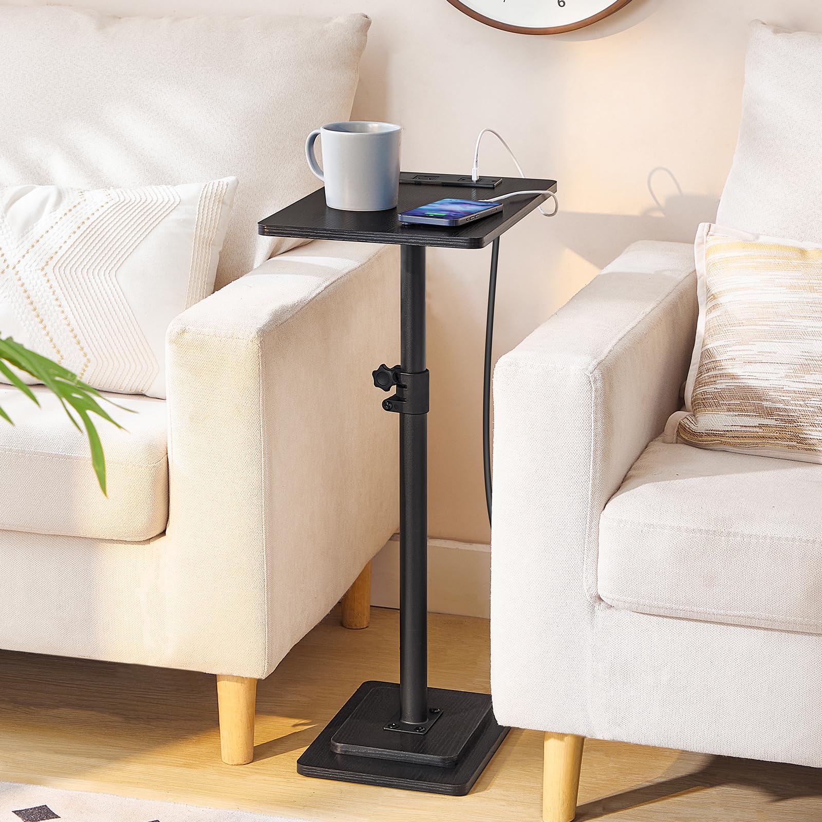 hoobro-bb425ubz01-table-d-appoint-noire-hauteur-r-glable-prise image 7
