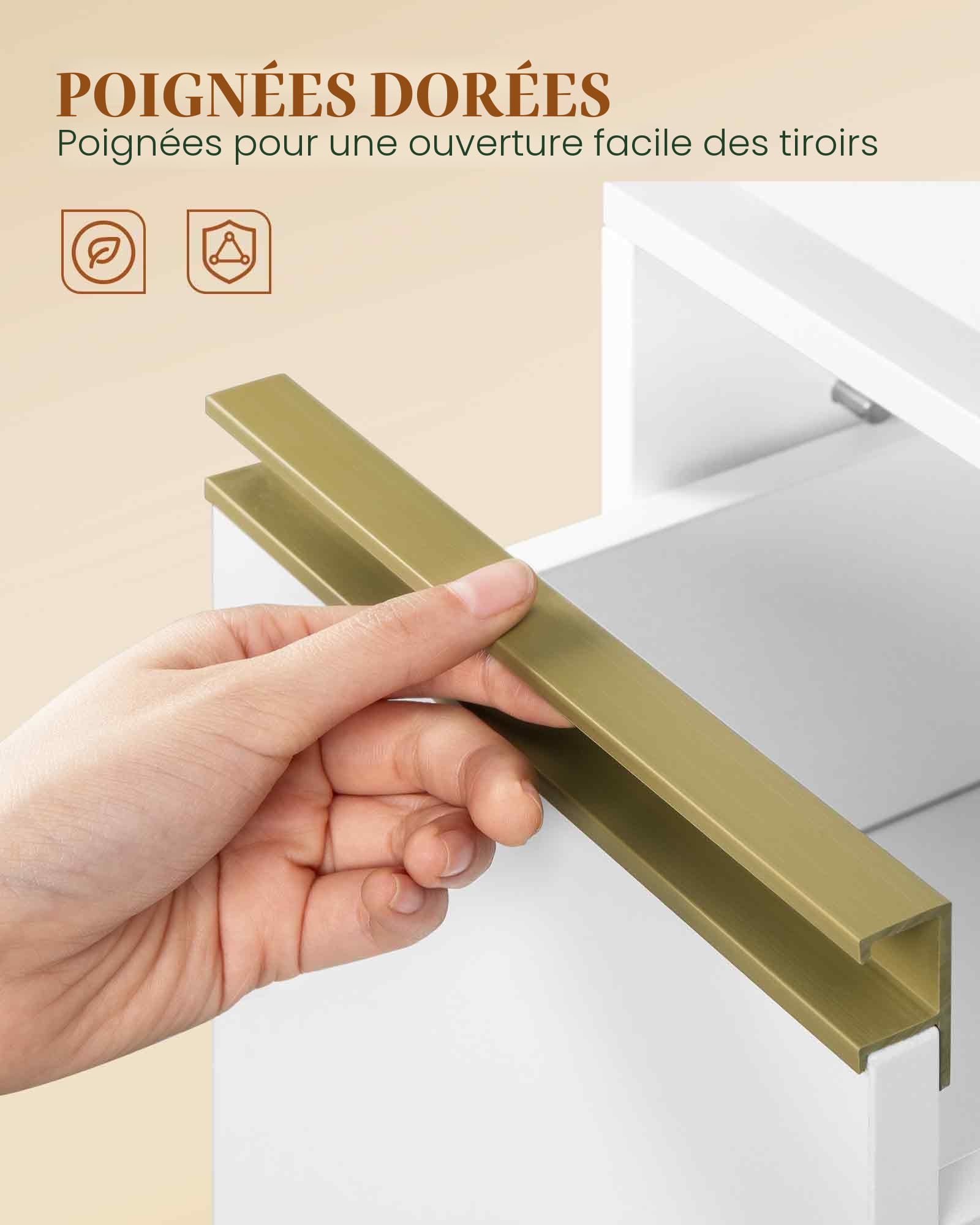 hexcelen-tables-de-chevet-lot-de-2-table-nuit-blanche-led-2-tiroirs image 6