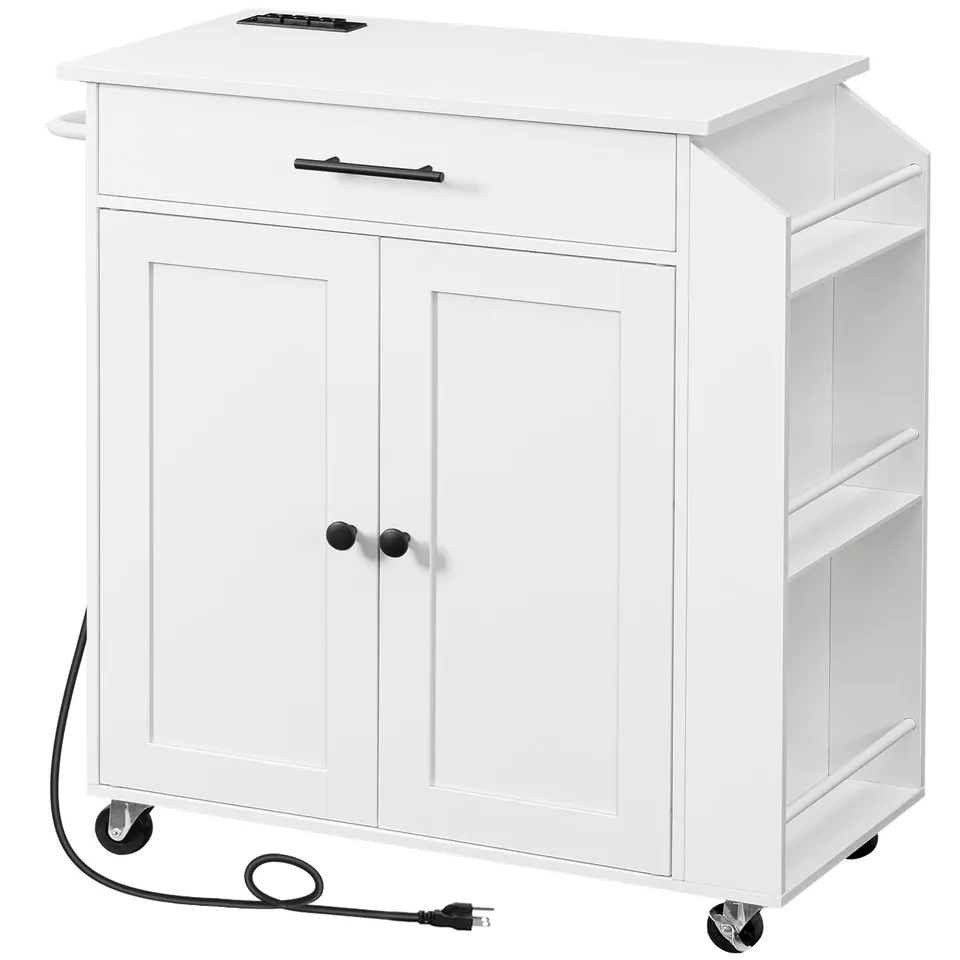 hoobro-wt82uzd01g1-lot-cuisine-blanc-roulettes-prises image 1