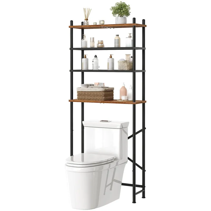 hoobro-bathroom-furniture-meuble-wc-marron-4-tag-res-pieds-r-glables image 1