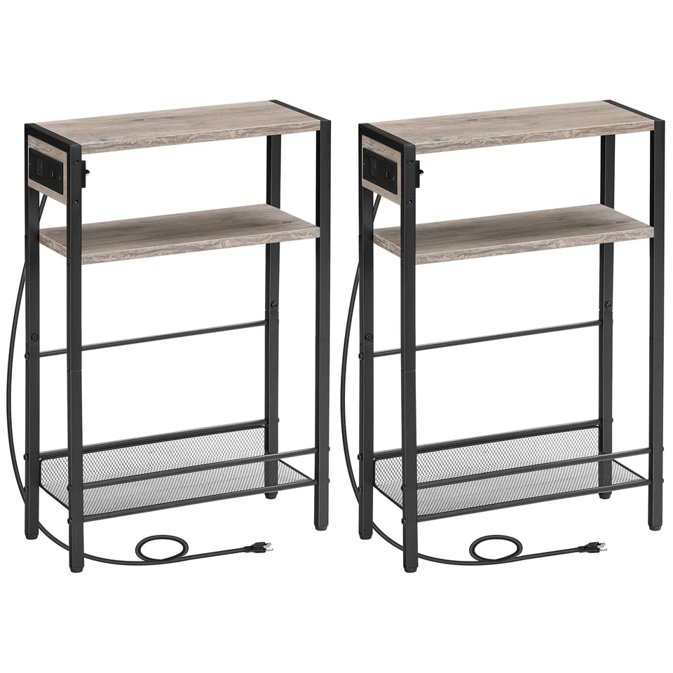 hoobro-side-tables-lot-2-tables-appoint-greige-usb image 1