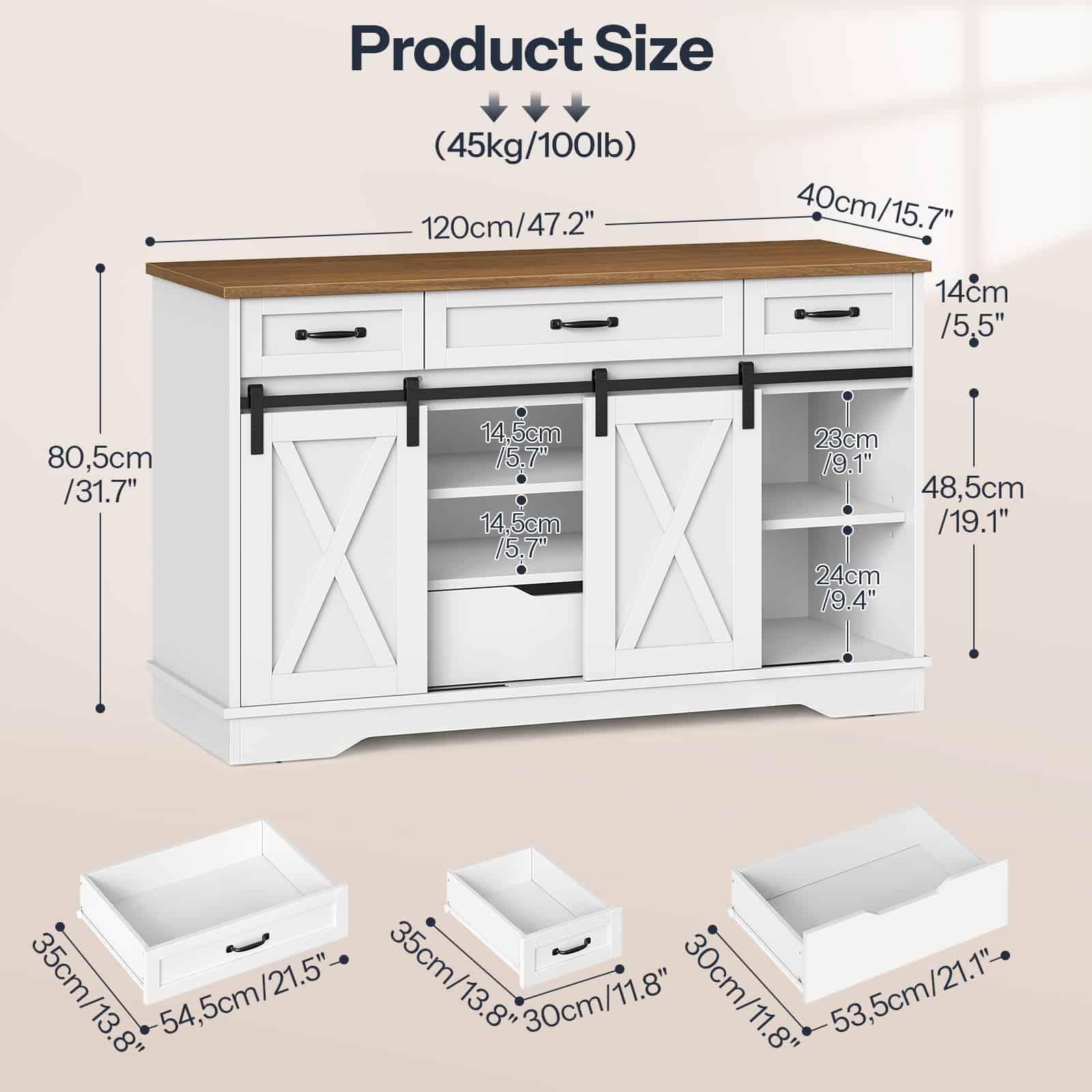 hoobro-dining-room-furniture-buffet-blanc-140-cm-bar-caf image 3