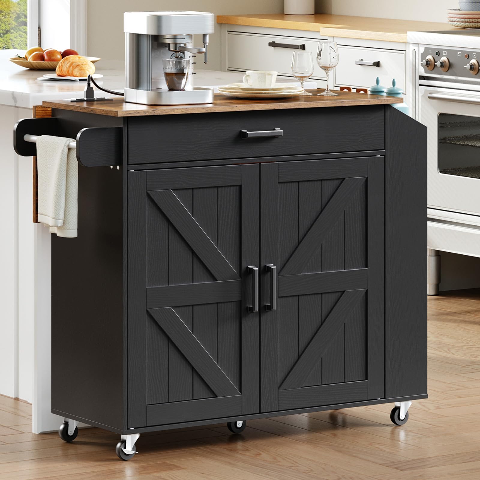 hoobro-kitchen-furniture-lot-cuisine-plan-rabattable-noir image 2