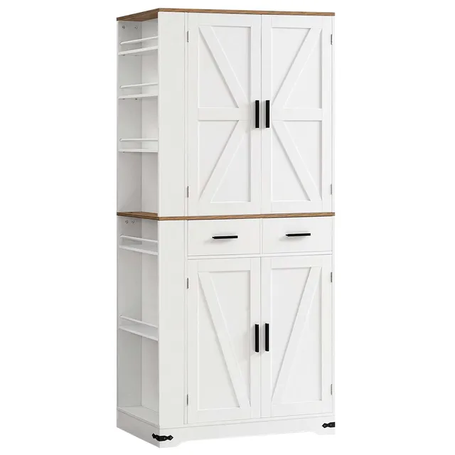 hoobro-armoire-cuisine-blanche-180-cm-garde-manger image 1