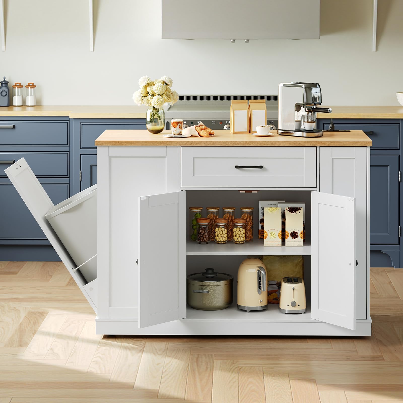 hoobro-kitchen-furniture-lot-cuisine-blanc-roulettes image 5