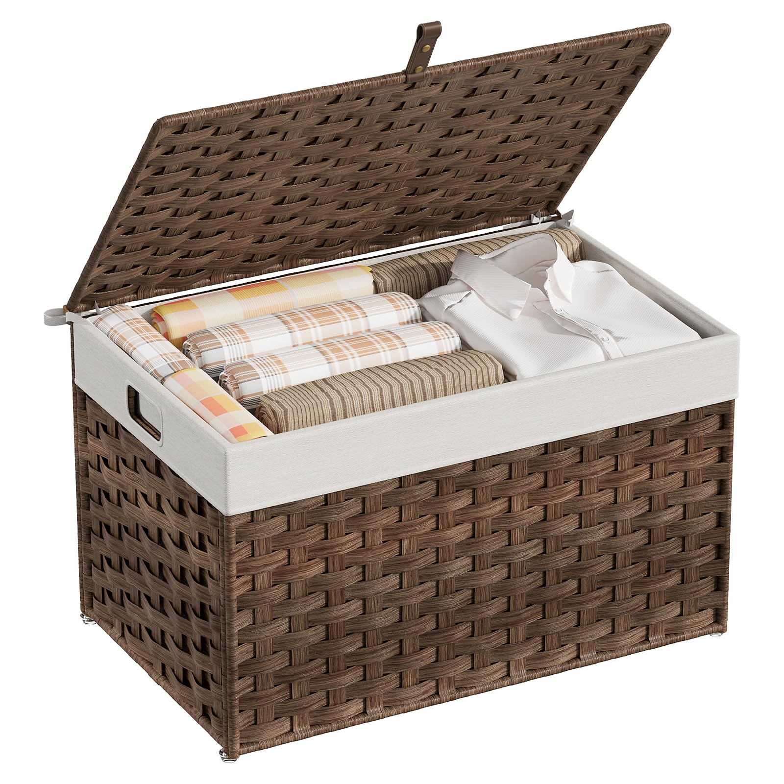 hoobro-panier-rangement-osier-marron-65l-couvercle-br265cw01 image 8