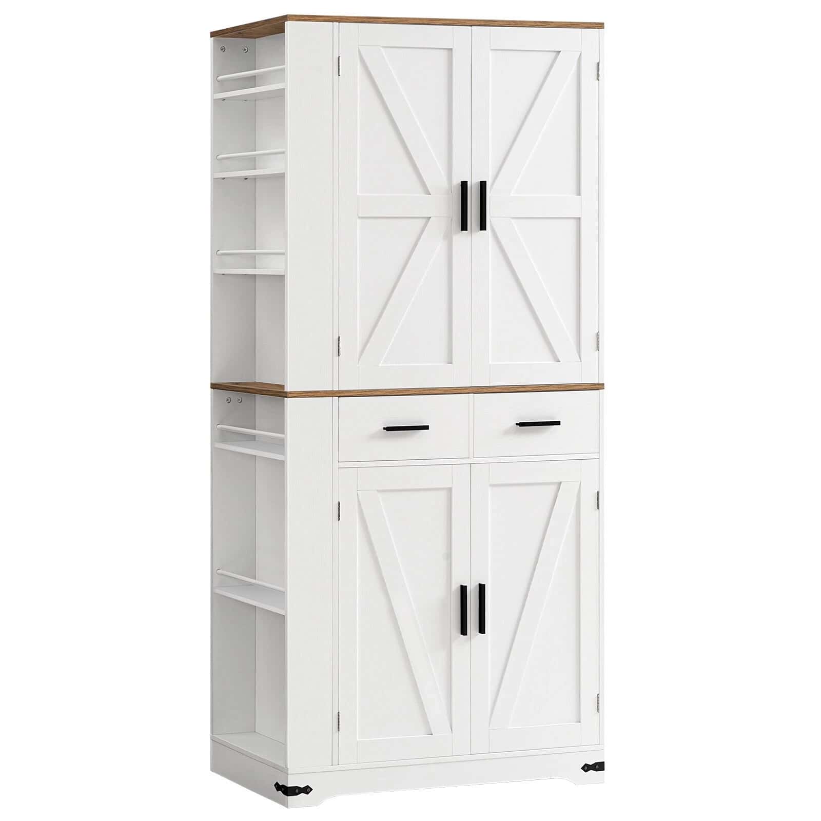 hoobro-armoire-cuisine-blanche-180-cm-garde-manger image 1