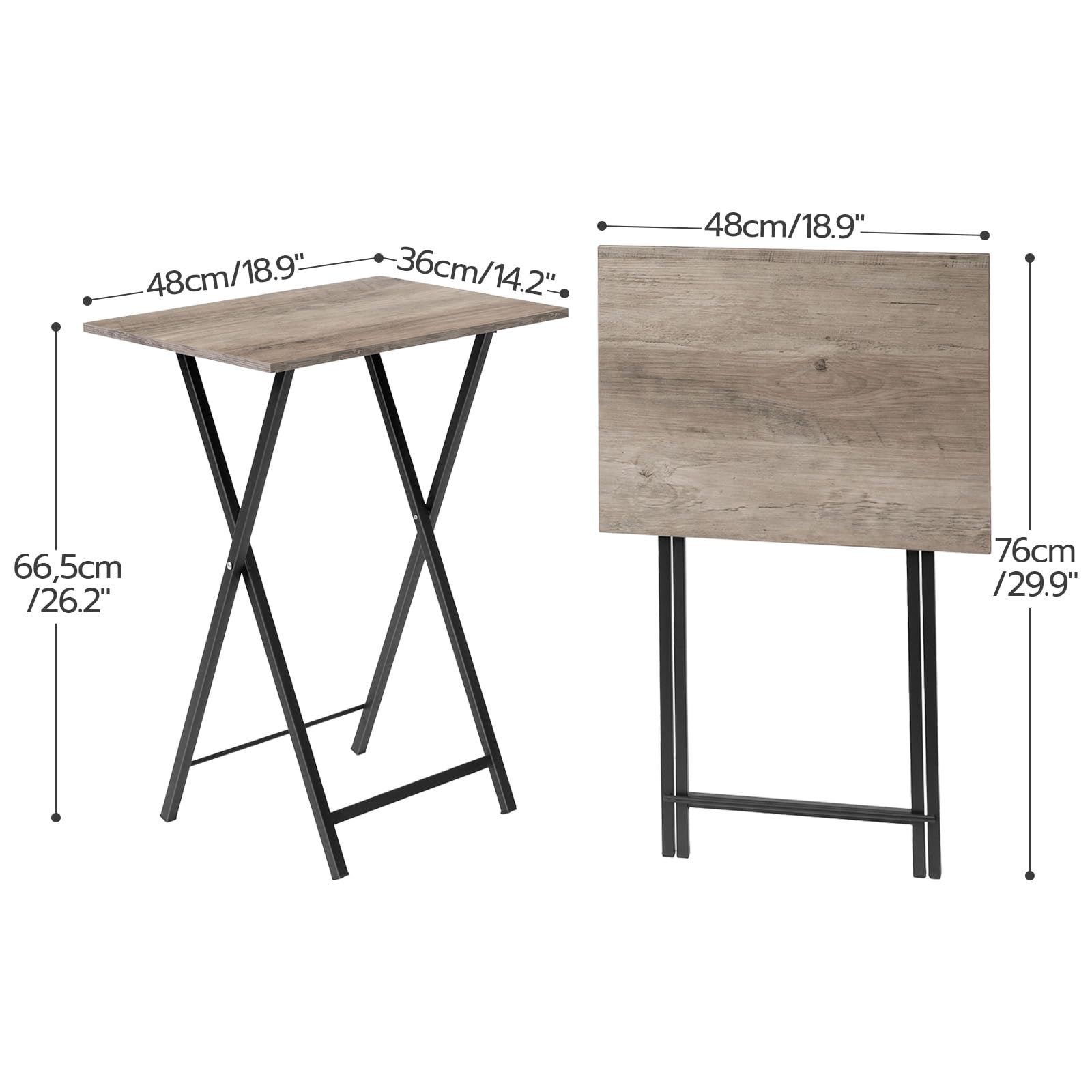 hoobro-table-pliante-plateau-tv-greige-lot-de-4 image 3