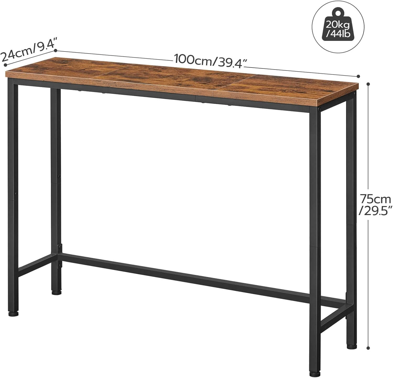 hoobro-console-entr-e-troite-100-cm-marron image 1