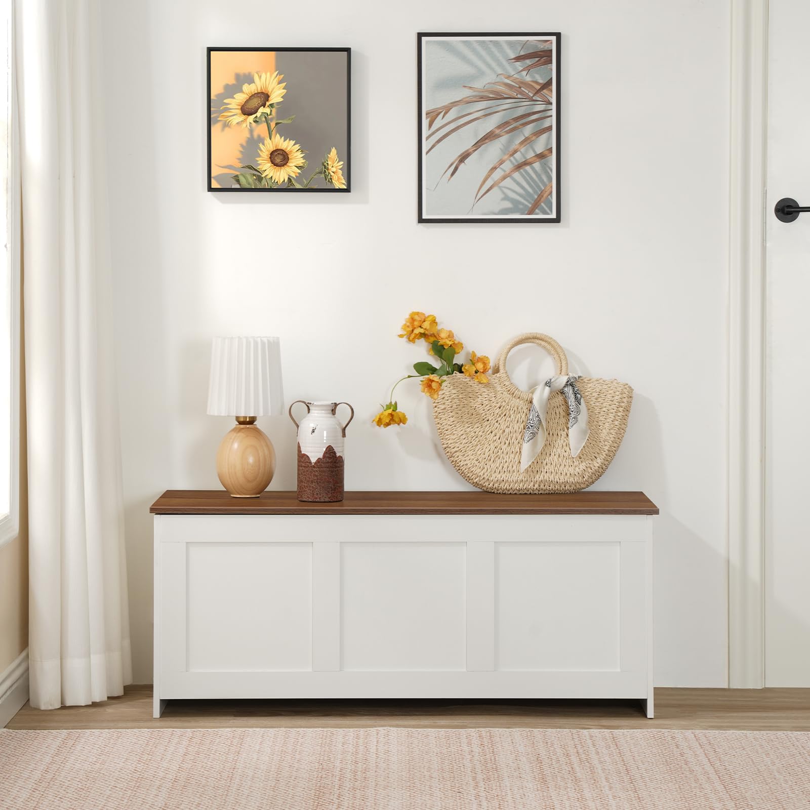 hoobro-storage-benches-coffre-bois-blanc-99-cm image 7