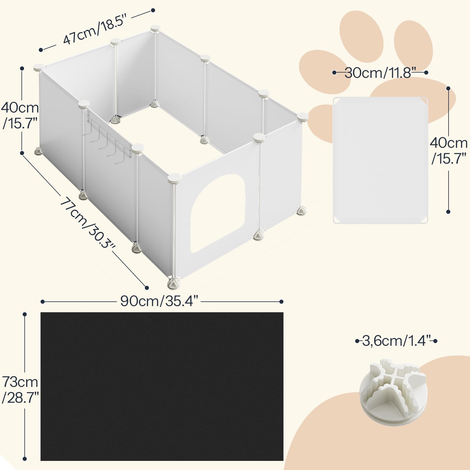 hoobro-pet-furniture-meuble-liti-re-chat-blanc-avec-tapis image 3