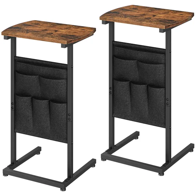 hoobro-side-tables-table-en-c-marron-poche-lot-2 image 1