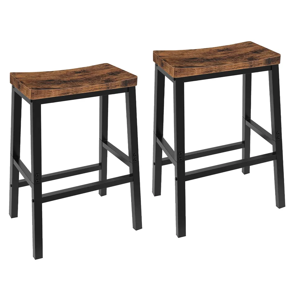 hoobro-bar-stools-tabouret-bar-selle-marron-lot-de-2 image 1