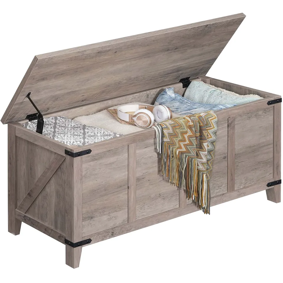 hoobro-coffre-de-rangement-greige-couvercle-pour-chambre image 1
