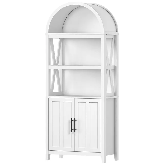 hoobro-bookshelves-biblioth-que-blanche-5-niveaux-arche image 1