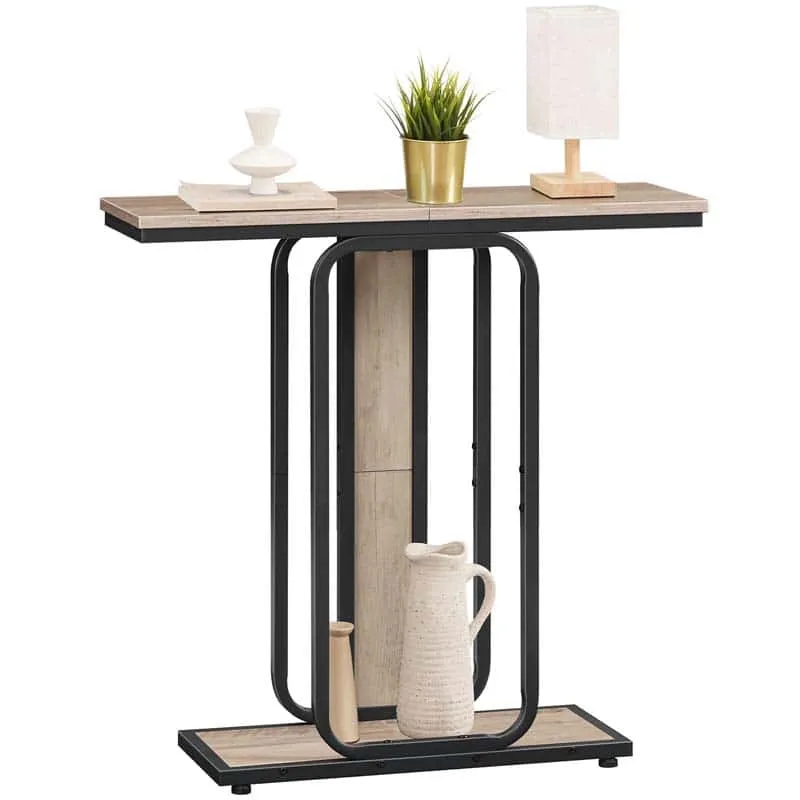 hoobro-console-table-console-entr-e-75-cm-greige-2-niveaux image 1