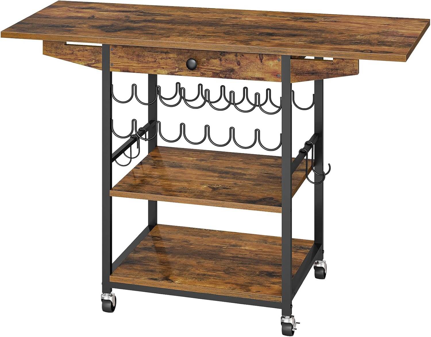 hoobro-table-presse-chaud-3-niveaux-marron-avec-tiroir image 5