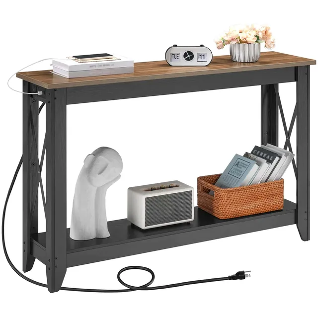 hoobro-console-table-d-entr-e-prises-usb-marron image 1