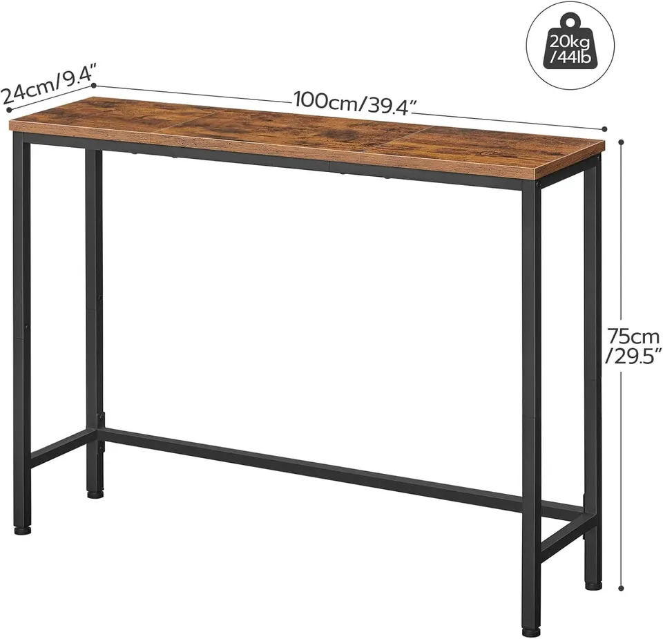 hoobro-console-entr-e-troite-100-cm-marron image 1