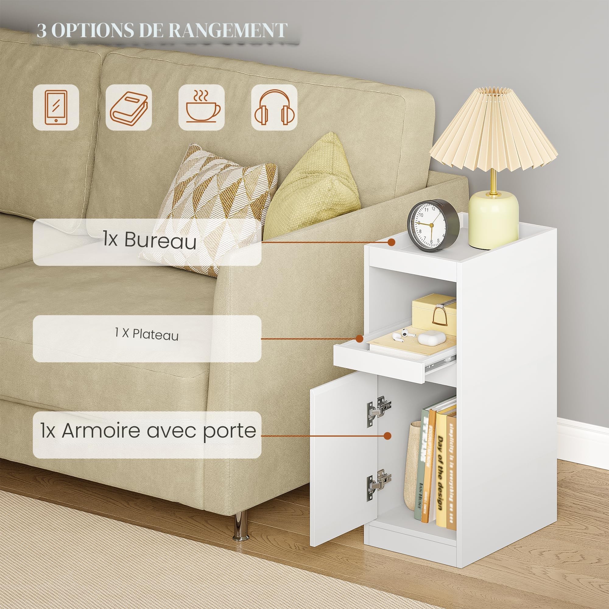hexcelen-tables-de-chevet-table-de-nuit-blanche-1-porte-35-cm image 6