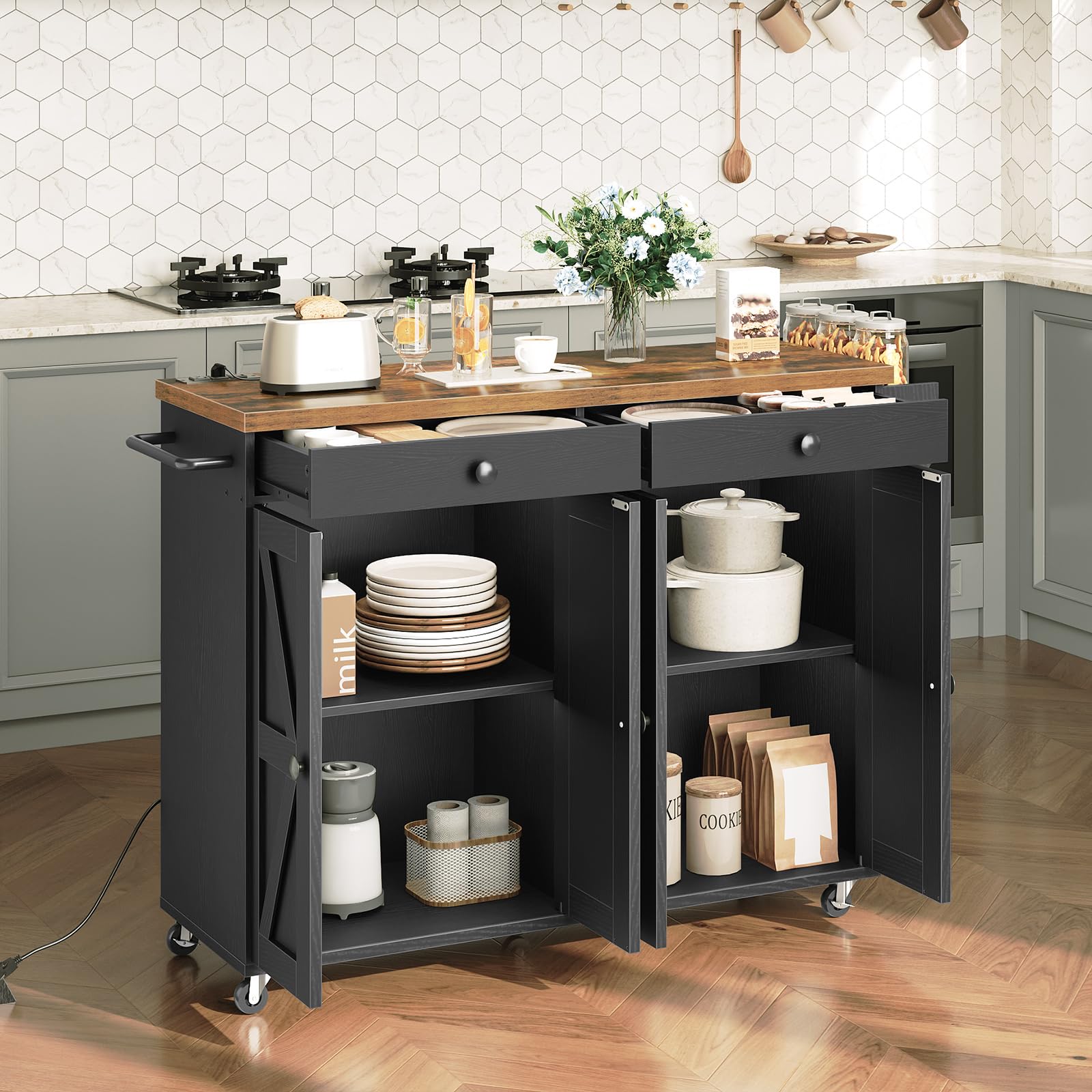 hoobro-kitchen-furniture-lot-cuisine-mobile-marron-110-cm image 3