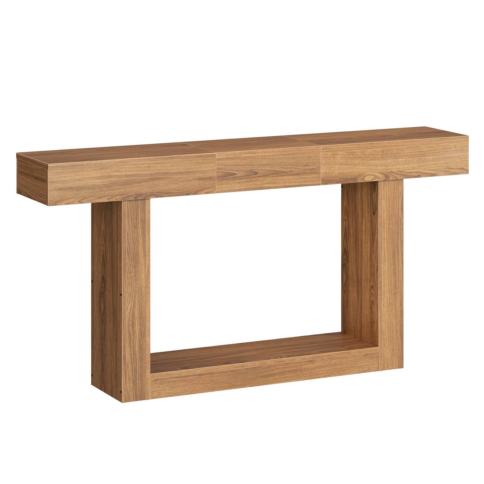 hoobro-table-console-extensible-naturel-47-63-pouces-avec-rangement image 3