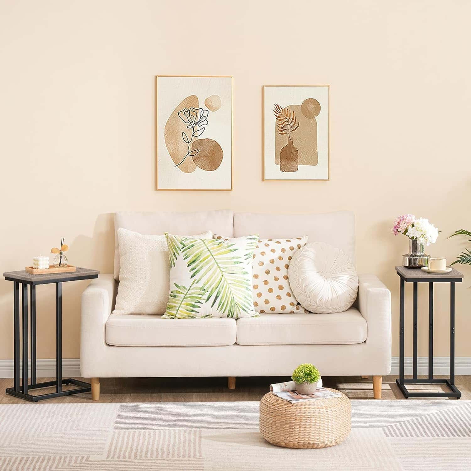 hoobro-side-tables-tables-appoint-en-c-greige-lot-de-2 image 2