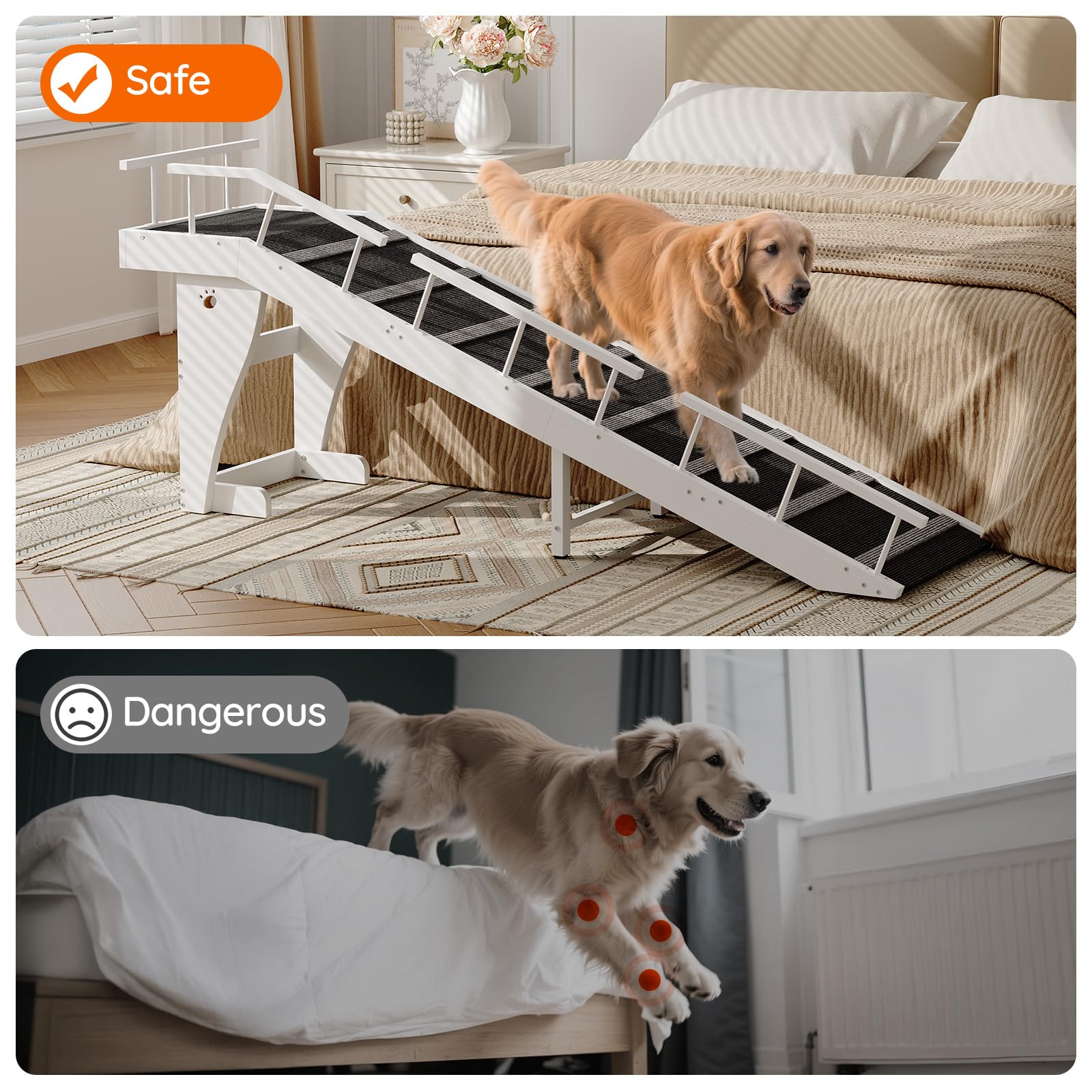 hoobro-pet-furniture-rampe-pour-chien-blanche-antidesliz-180-cm image 6