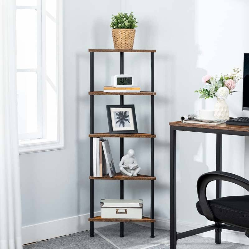 hoobro-bookshelves-5-tier-tag-re-angle-marron image 4