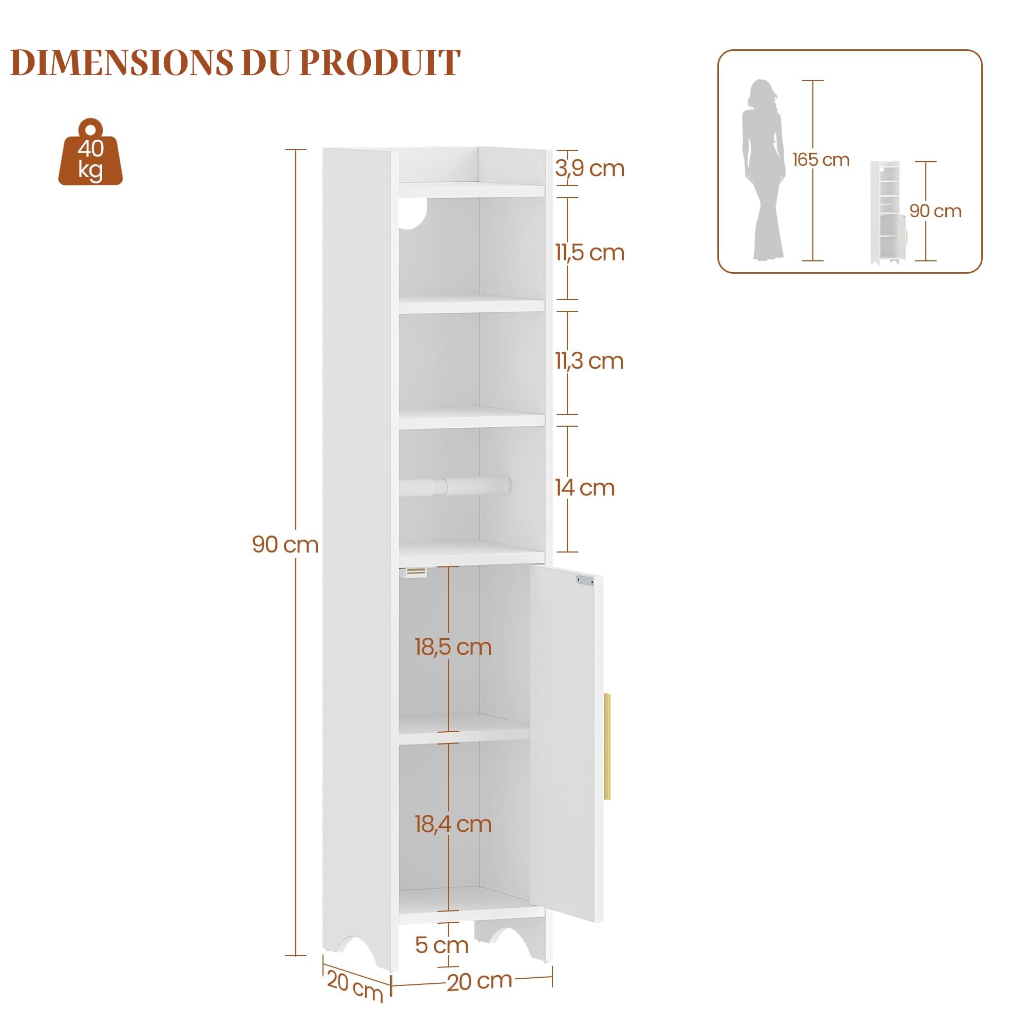 hexcelen-meubles-de-salle-de-bain-colonne-wc-20-cm-porte-papier image 2